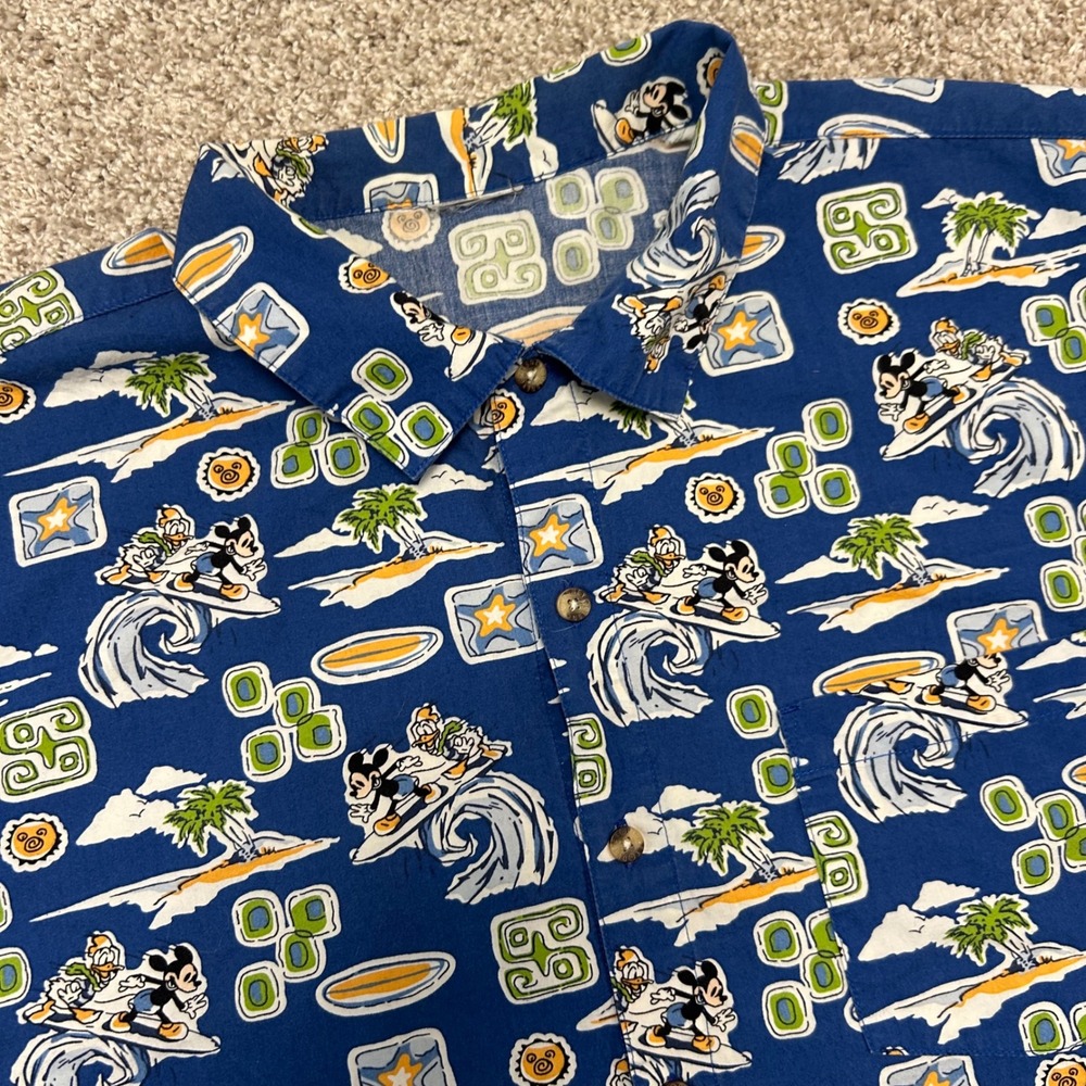 Disney Mickey Mouse‎ Donald Duck Surfing Hawaiian Shirt NO SIZE TAG (XL) AOP